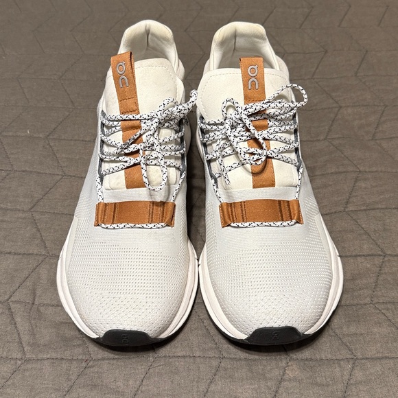 On Running Cream and Brown Sneakers - Picture 1 of 4